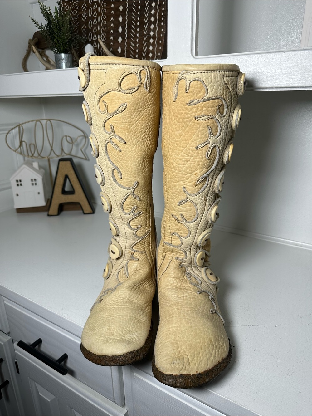 Richard Heinel Original Tall Boot Vintage Handmade Artisan Leather Boho 8-9 Rare - Picture 3 of 11